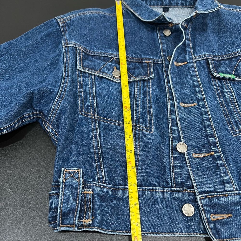 VTG PUMA Jeans Denim Jacket 1980s Germany Short Cut Bomber Size 3 - Picture 9 of 11